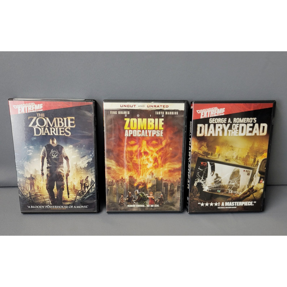 Lot 3- Zombie DVDs Zombies Diaries- Zombie Apocalypse -Diary Of The Dead Movies
